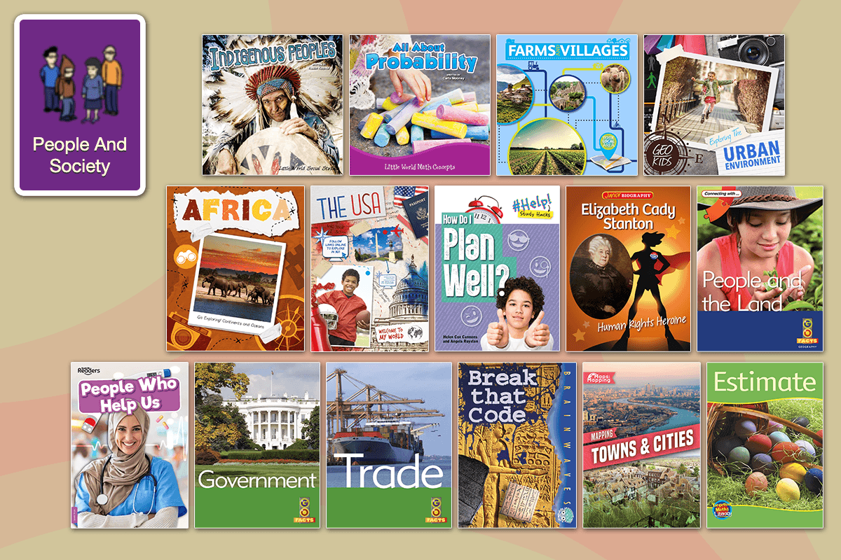 Examples of the People and Society nonfiction books for kids in the Reading Eggs Library